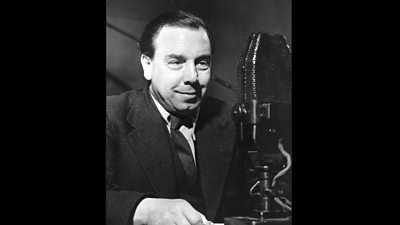 JB Priestley at the tv, 1940s 