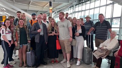 A family of 25 from Newcastle missed their flight to Slovenia for a wedding on Saturday.