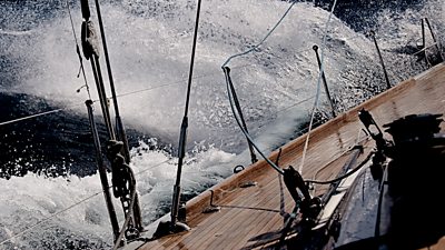 Yacht in storm