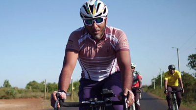 Four Muslim pilgrims cycling from Kenya to Saudi for Hajj.