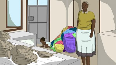 An illustration of a domestic worker
