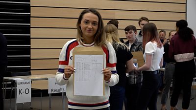 Zoe Bannister with A-level results