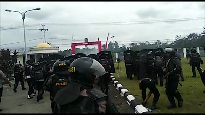 Indonesian police fired tear gas to disperse protesters in West Papua