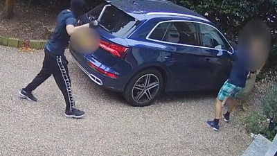 A scene from the attempted carjacking