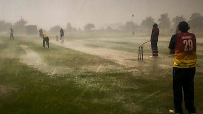 Blunham Cricket Club in the rain