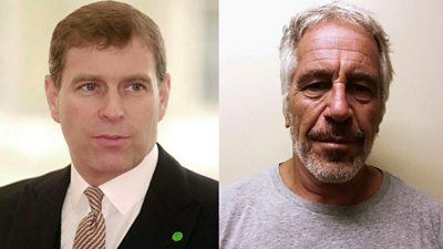 Composite image of Prince Andrew and Jeffrey Epstein