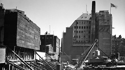 A building site behind ˿ Broadcasting House