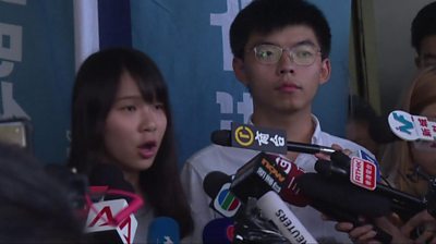 Agnes Chow and Joshua Wong