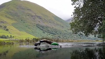 Matt Williams swam 14 lakes over 10 days and hiked between them.