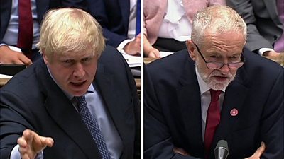 Composite image of Boris Johnson and Jeremy Corbyn