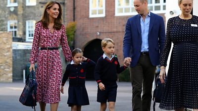 Princess Charlotte arrives for her first day of school in London