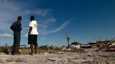 The BBC met residents of the Abaco Islands attempting to leave the Bahamas by boat or plane.