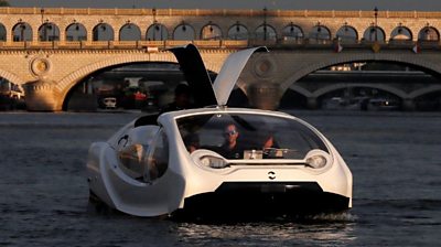 SeaBubbles water taxi on the River Seine