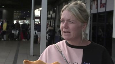 Woman at Manchester airport