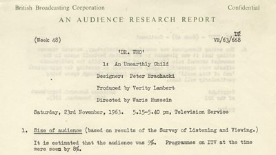 Dr Who Audience Research report for the first episode