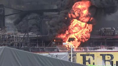 Oil tanker fire