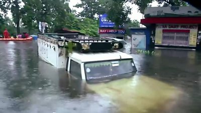 Truck under water