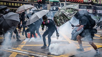 Tear gas used on protesters in Hong Kong