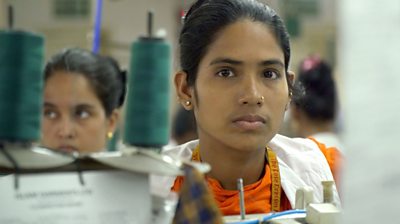 A Bangladeshi garment factory worker