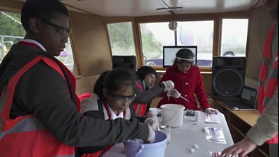 Children carrying out research