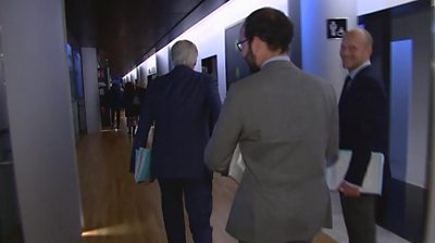 EU Brexit negotiator Michel Barnier did not comment when asked about the UK PM's Commons defeat.