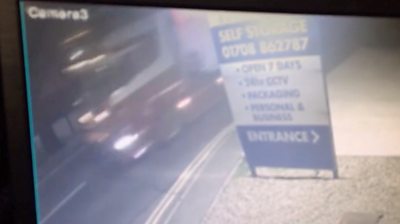 A security camera captures the container on the move before 39 bodies were found inside.