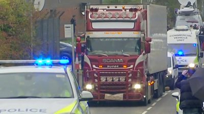 Container lorry in Grays