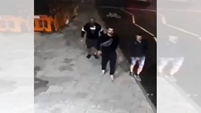 CCTV footage showing three men