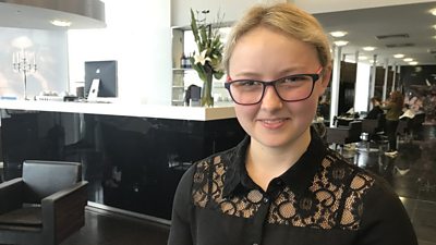 Holly Jenkins, an apprentice hairdresser