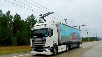Specially adapted trucks in Germany are being tested on electric roads.