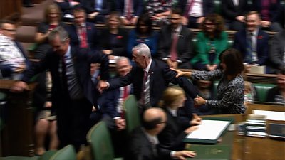 Sir Lindsay Hoyle dragged to the chair