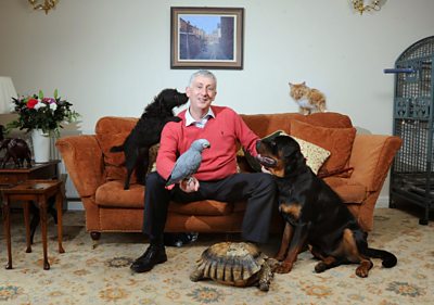 Sir Lindsay Hoyle with his pets