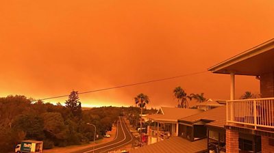 Smoke fills the sky in Port Macquarie