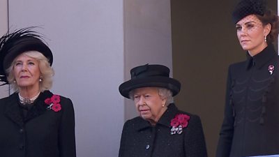 The Queen with The Duchess of Cornwall and the Duchess of Cambridge
