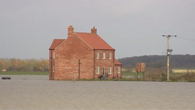 Lincolnshire farmer cut off by flood water