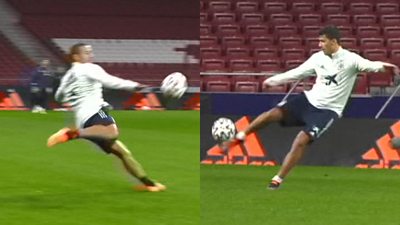Spain's Rodri & Thiago show off long-range passing skills