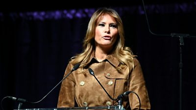 The US First Lady received a poor reception when she appeared to speak about opioid addiction.