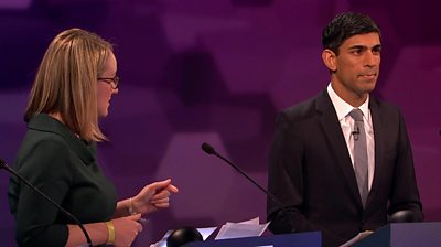 Labour's Rebecca Long-Bailey and Conservative Rishi Sunak argue over their spending promises.