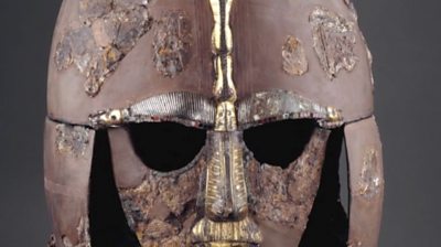 A 5th century Anglo-Saxon helmet found at Sutton Hoo.