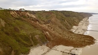 Collapsed cliff in Norfolk