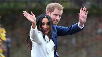 Meghan and Harry waving