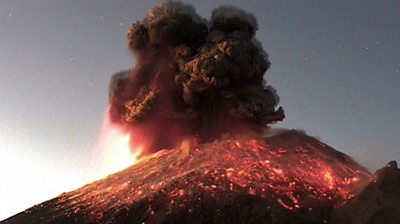 The Popocatépetl volcano in Mexico