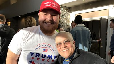 How a "big hairy Trump guy" and a "queer individual" bonded at a rally for the Democrats in New Hampshire.