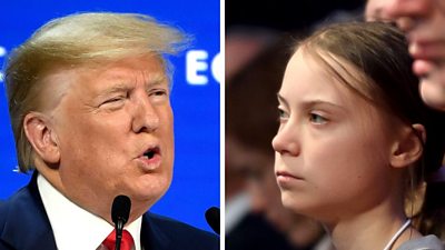 Donald Trump and Greta Thunberg address Davos 2020