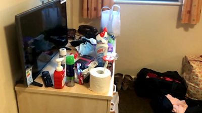 Matt Raw's family bedroom in hospital quarantine