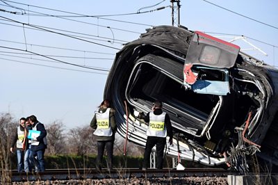 Police at scene of the crash