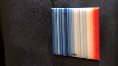 Climate stripes badge