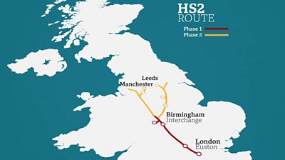 HS2 route map graphic