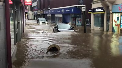 car in flood water