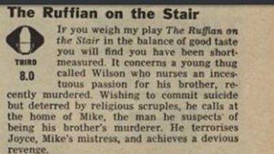 The Ruffian on the Stair, Monday 31 August 1964